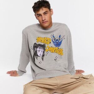Forever 21 Men's Anime‎ Mind Control Graphic Pullover Sweater Large